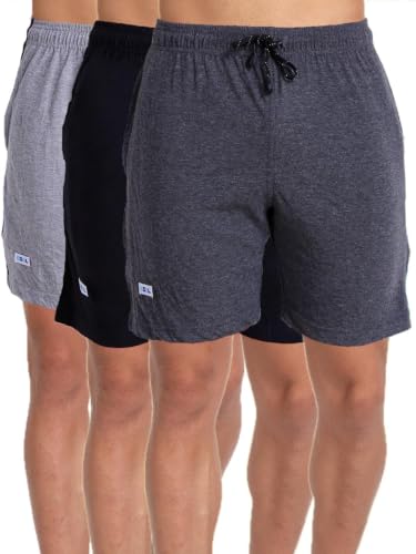 Image of T.T. Cotton Blend Shorts for Men | Regular Fit | Elasticated & Zipper | 2 Sided Pockets & 1 Back Pocket | Solid | Above Knee Length Bermuda Short | Ideal for Casual Outings