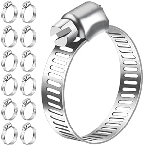 Bolatus Schlauchschellen 16-25mm, 12 Stk Schlauchklemme Edelstahl 304 Einstellbare Schraubschellen, Rohrschellen Sortiment für Poolschlauch, Haus Gas Rohr, Gartenschlauch