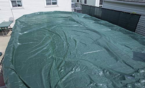 Buffalo Blizzard Supreme Winter Cover For 12-Foot-By-18-Foot Oval Above Ground Swimming Pools | Green/Black Reversible | 4-Foot Additional Material | Wind Guard Clips Included #TOP5