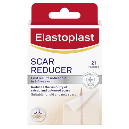 Elastoplast Scar Reducer Plasters (21 Pieces), Quick and Convenient Scar Cover Up Treatment, Scar Sheets to Reduce Visbility of Scars, Scar Plaster Pack for Quick Results