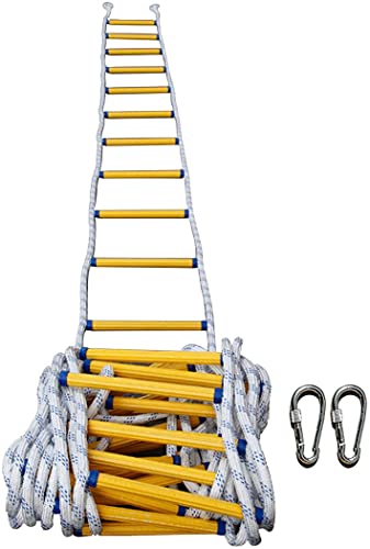 LUMSGN Échelle de Corde, échelle de sécurité, échelle de Secours, échelle de Secours, échelle de Corde résistante aux Flammes, échelle Portable en Nylon Souple, 20 m