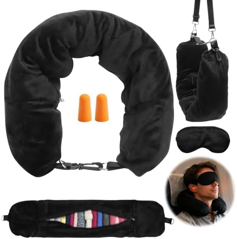 VOSSOT Coussin de Voyage A Remplir de Vetement, Velours Oreiller ...