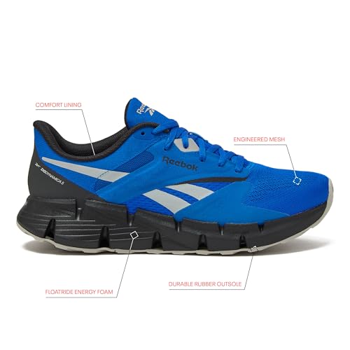 Reebok Zig Dymanica 5 Running Shoes for Men, Optimum Blue/Washed Black/Grey1, 4