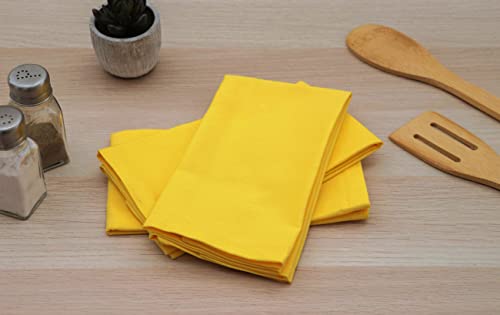 Amour Infini Cotton Napkins | 6 Pack | 18 X 18 Inch | 100% Ring Spun Premium Cotton | Perfect For Restaurants, Events And Dinner Napkins | Highly Absorbent Cloth Napkins | Yellow #TOP2