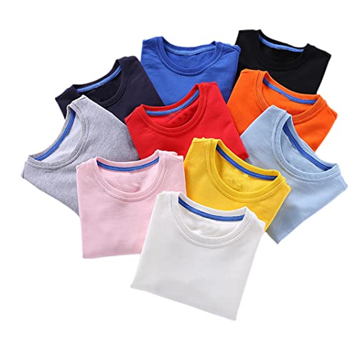 Hdlexd Unisex Toddler Kids Long Sleeve Thin Pullover Sweatshirt Boys Girls Cotton Crewneck Solid Sport T-Shirt Tops Blouse White 12 Months #TOP3