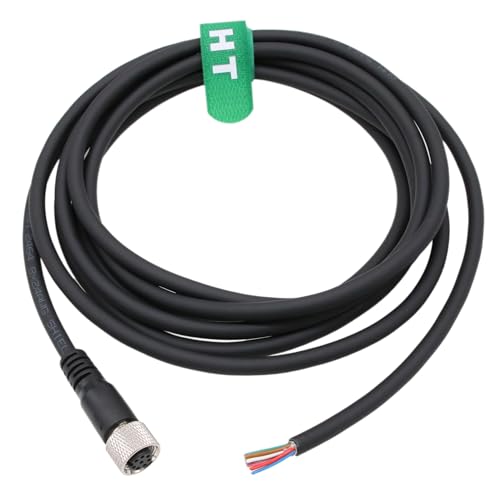 HangTon M12 A Coded 8 Pin Female Aviation to Flying Leads Cable Shielded for Actuator Sensor Signal Industrial Controls Automation, Device Network DeviceNet, CANopen, IO Link, Profibus 2m