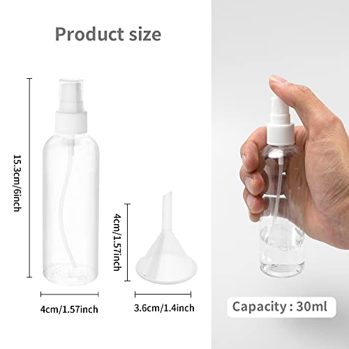 36 Pack 4oz Spray Bottles Plastic, Fine Mist Clear Spray Bottles Bulk, Empty Plastic Spray Bottles Reusable for Cosmetic with 10 Funnel, 10 Labels2