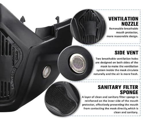 Image of Anti-Fog Full Face Shield Upgraded, Impact & Wind Resistant Cycling Mask with Adjustable Fit, Transparent Protection for Outdoor & Kitchen Use, Heat & Blue Light Blocking