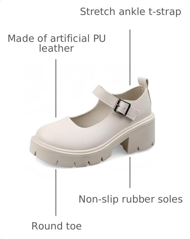 Image of Women's Platform Mary Janes Heart Cat Buckle Rivets Ankle Lolita Gothic Princess Platform Pumps Patent Leather Thorn Vintage Traditional Embroidery Upper Dress Shoes