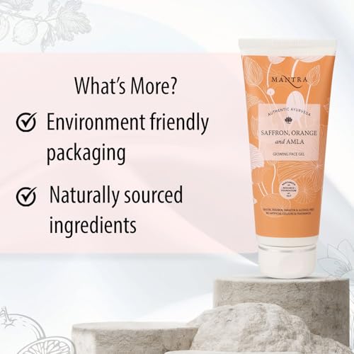 Image of Mantra Herbal Saffron, Orange And Amla Glowing Face Gel - 50 ml | Helps to Reduce Tanning, Pigmentation, Spots and Marks on Face