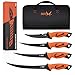 Messe mit günstig Kaufen-Golden Bird Filetiermesser Fisch set Fischmesser 5Cr15mov Filitiermesser scharf Fisch Full Tang Ausbeinmesser profi mit Scheide zum Filetieren und Entbeinen mit rutschfesten Griffen