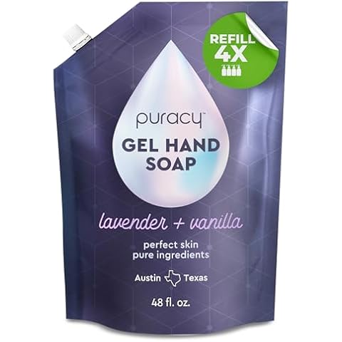 Puracy Organic Hand Soap, Professional Hand Washers We've All Become, Moisturizing Natural Gel Hand Wash Soap, Liquid Hand Soap Refills for Soft Skin (Refill Lavender & Vanilla, 48 Ounce) Cover