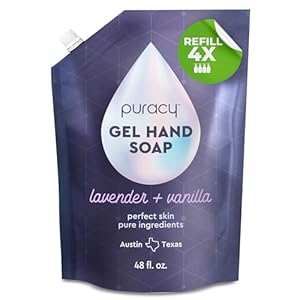Puracy Organic Hand Soap, Professional Hand Washers We’ve All Become, Moisturizing Natural Gel Hand Wash Soap, Liquid Hand Soap Refills for Soft Skin (Refill Lavender & Vanilla, 48 Ounce)
