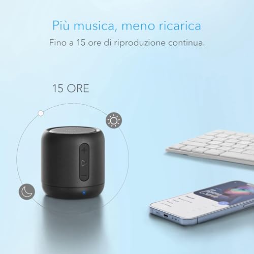 Anker soundcore Mini Cassa Bluetooth Portatile, Cassa Tascabile Altoparlante Bluetooth Portatile con Bassi Potenti, Raggio di Connessione Bluetooth - Immagine 2