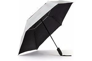 UV Travel Sun Umbrella Lightweight Compact Silver UPF 50 Auto Open Close...