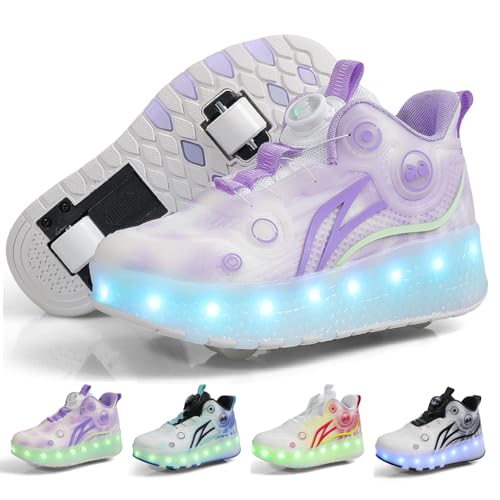 Chaussures à roulettes rétractables avec LED rechargeables 7 couleurs - 2