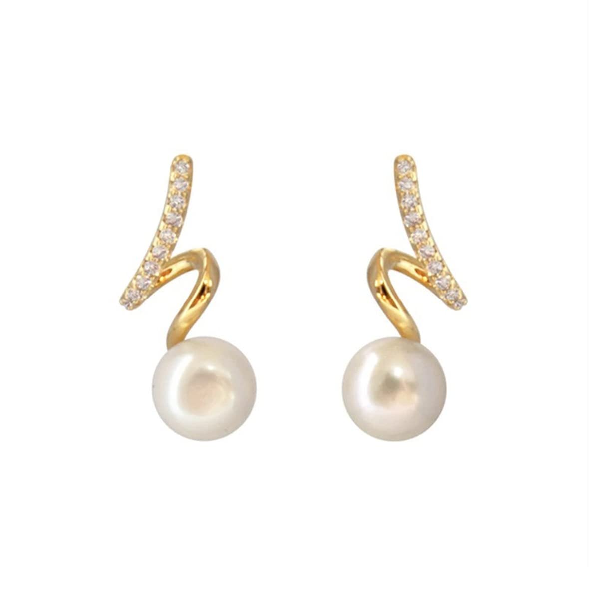 Jewels Galaxy Gold Plated Korean Stunning Quirky Design Pearl Drop Earrings (FMYN-ERG-35754) (B0C5RPDTXG) Amazon Price History, Amazon Price Tracker