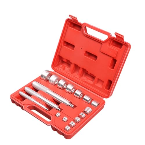 Mikikit 17pcs Set Auto Wheel Bearing Removal Tool Set Bushing Puller for Front Wheel Drive Light Trucks