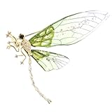 Angoily アクリル透明翅膀蜻蜓ブローチピン レディース服飾アクセサリー スムーズエッジ 耐久アップ 小物装飾 パーティーや日常使いに バッ