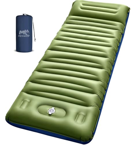 Myxslop Camping Sleeping Pad, Thick 5 Inch Camping Mat with Pillow Built-in Foot Pump Ultralight...