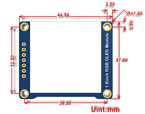 Waveshare 1.5INCH RGB OLED MODULE 1.5Inch Rgb Oled Display Module 128X128 16-Bit High Color Spi Interface Ssd1351 Driver Raspberry Pi/Jetson Nano Examples Provided thumb #4