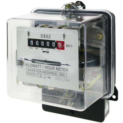 Preisvergleich Produktbild BeMatik - Stromzähler Drehstromzähler Wattmeter einphasig 20A 230V 50Hz 80A max transparentem Kunststoff