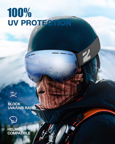 Image of ZIONOR X Ski Snowboard Snow Goggles OTG Design for Men & Women with Spherical Detachable Lens UV Protection Anti-Fog
