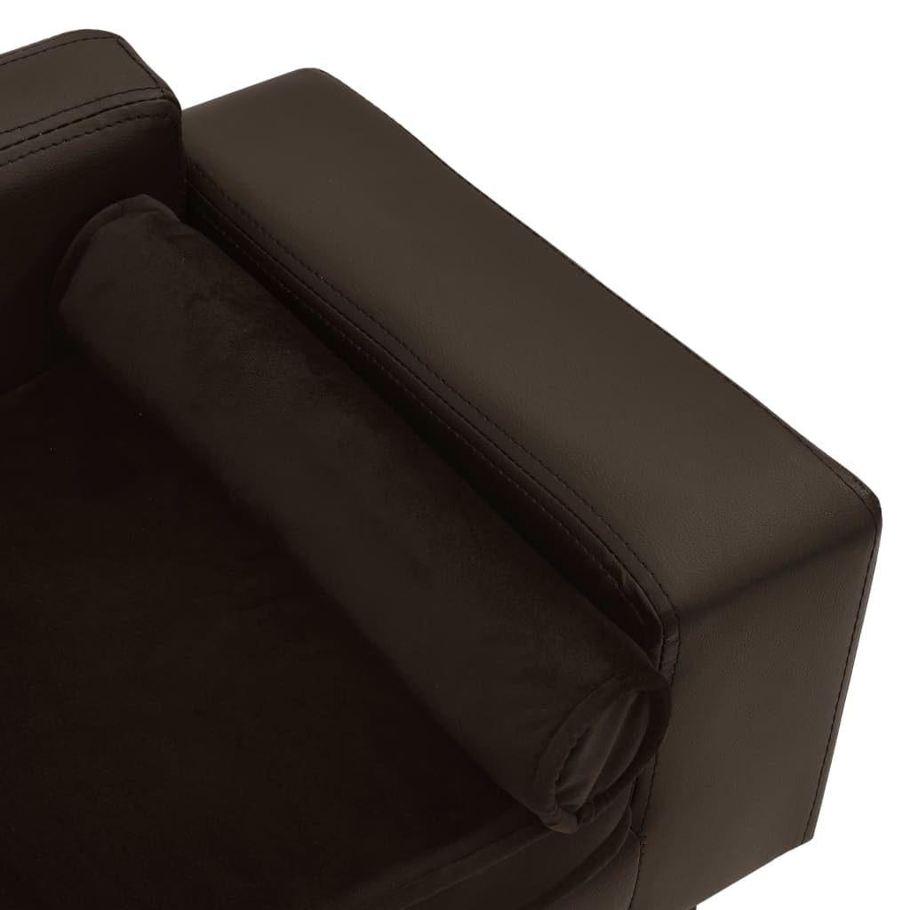 Hondenbank 60x43x30 cm pluche en kunstleer zwart Hondenbank 60x43x30 cm pluche en kunstleer zwart