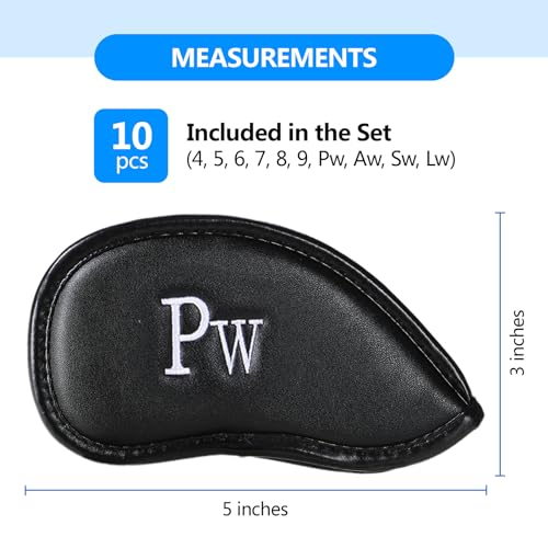 Premium Leather Golf Club Covers -Double-Sided Embroidered Golf Iron Covers with Magnetic Closure, Perfect Iron Covers for Golf Clubs, Durable and Stylish Protection for Your Clubs - Image 5