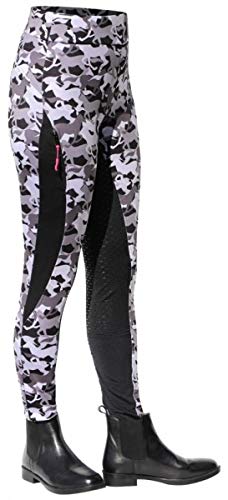 Horsenjoy Reitleggins Reithose HE Silikon Vollbesatz Damenreithose (grau, 158) Cover