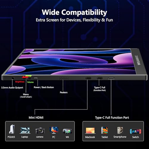 Image of WUAWE 15.6'' Portable Monitor with Built-in Stand