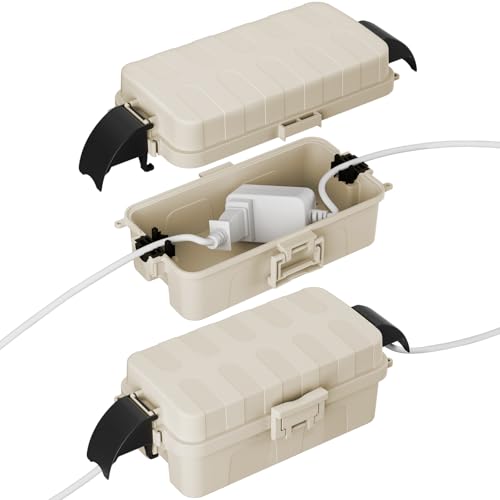 Boîtiers électriques d'extérieur étanches Flemoon IP55 amande pour prise lot de 2