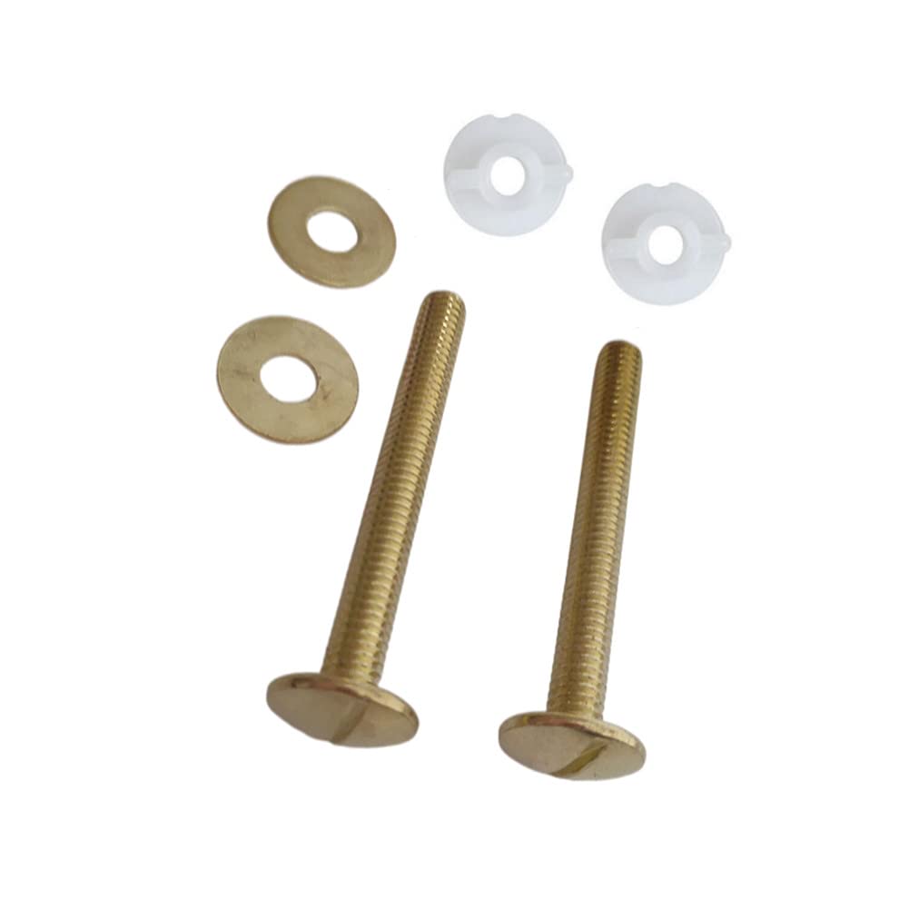Universal Toilet Seat Screw Set – 4 Sets Of Square Bolts, Nuts & Washers For Easy Installation (39x24mm, White Plastic)