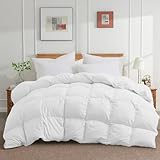 Joysoul California King Size Down Comforter - All Season Ultra Soft Goose Down & Feather Fiber Fill, Luxury Hotel White Duvet Insert with Corner Tabs (108' X 94')