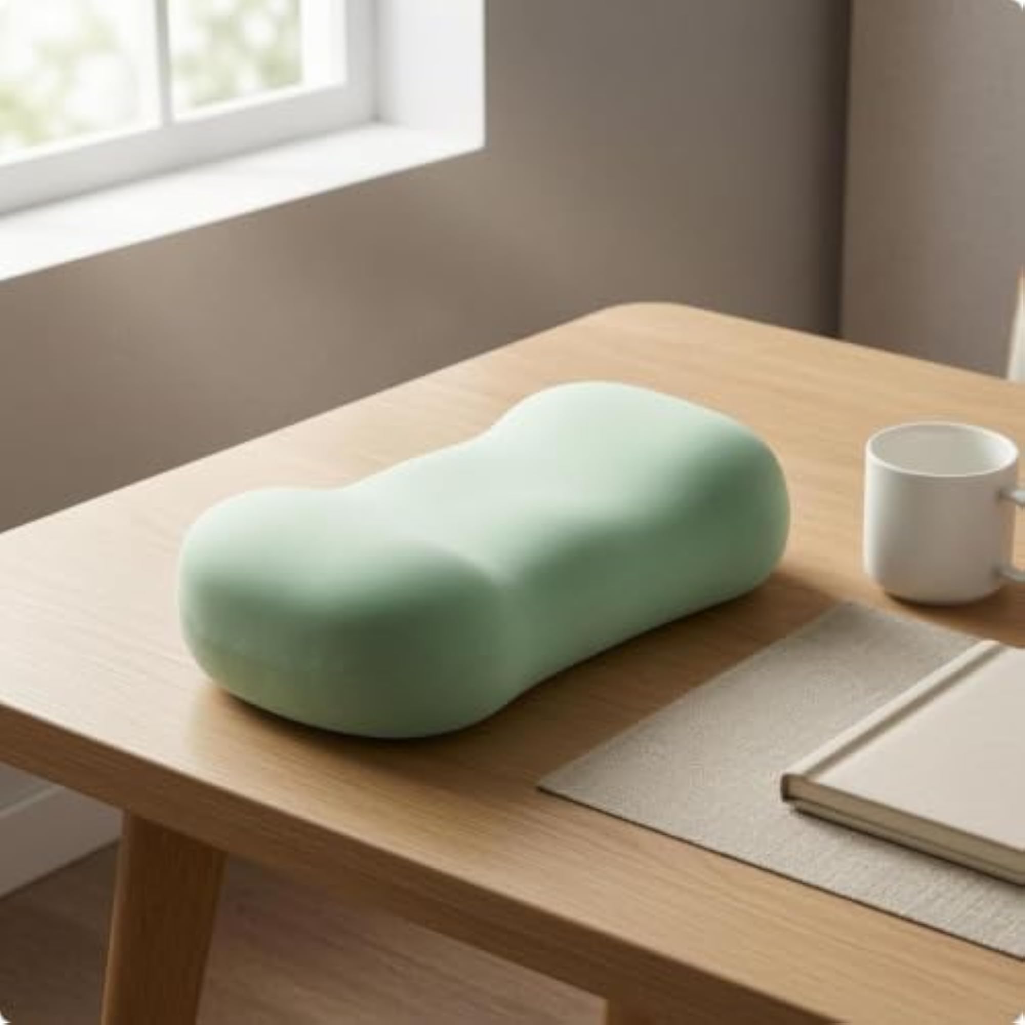 Memory Foam Rest Pillow Contoured Office Textile Cover
