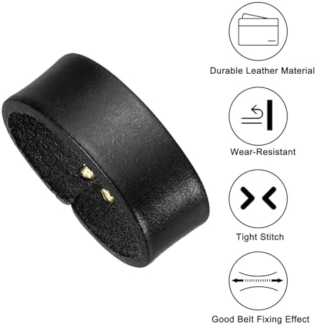 Anelli Fermacintura In Pelle PATIKIL - 4 Pezzi, Colore Nero/giallo Terra, Larghezza Compatibile 34 Mm (1,3 Pollici), Per Fissare Cinture E Cinturini