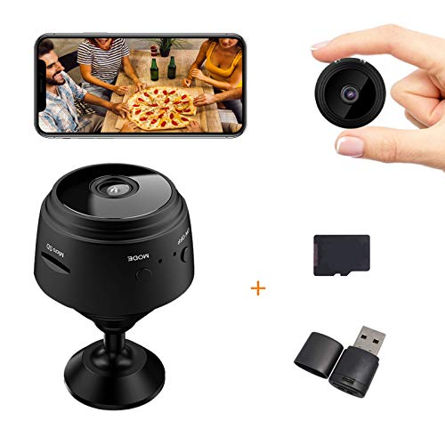 Mini Camera, Home Security Video 1080P HD WiFi Covert Nanny Camera with Night Vision, Motion Detection,Phone APP Support, Car Indoor Outdoor,Built-in Battery,32GB SD Card Class10 UHS-I