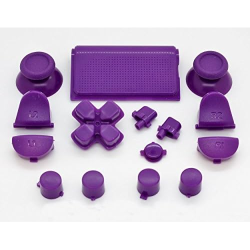 Lila Full Button + 2 Federn Ersatz Mod Kit für Playstation 4 PS4 Controller