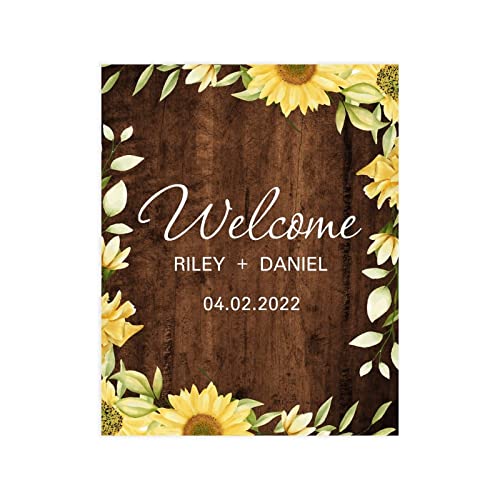 Panneau de bienvenue personnalisable style champêtre chic et moderne