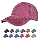 AOSMI Vintage Washed Cotton Adjustable Baseball Caps for Men Women Unstructured Low Profile Plain Cl