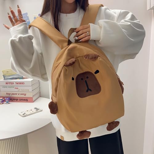 Teclado Kawaii Backpack Cute Casual Bookbags Lightweight Travel Daypacks (Brown)2