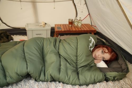 Sleeping Bags Lightweight Waterproof- Cold Weather Sleeping Bag Camping Hiking Outdoor Travel Adults Girls Boys Mens miniatura 3
