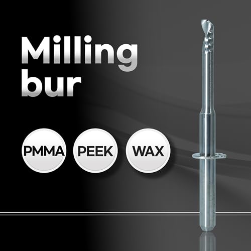 Image of HANSONG Milling Burs 2.5mm - VHF CAD /CAM Compatible (K5, R5, S1, S2) - Designed for PMMA, PEEK, Wax - 3mm Shank, Corner R, 1-Flute End Mill