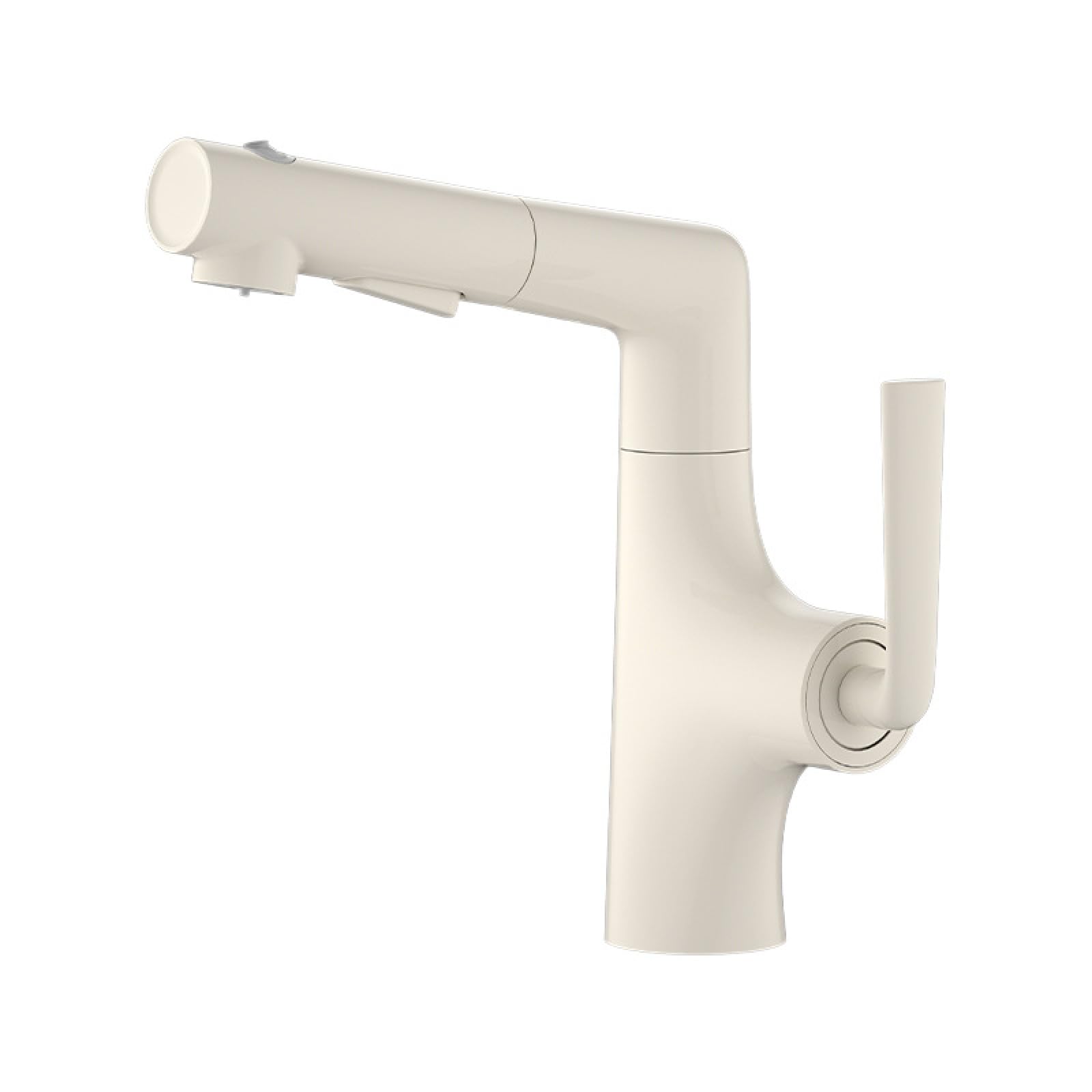 Fanjubei Milky White All-Copper Lift-Pull Rotating Hot And Cold Water Faucet,