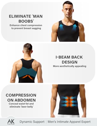 Arjen Kroos Compression Shirt Men Tank Tops Men Undershirts Activewear Muscle Slimming Shapewear 4 Pack 4th-Level Compression3