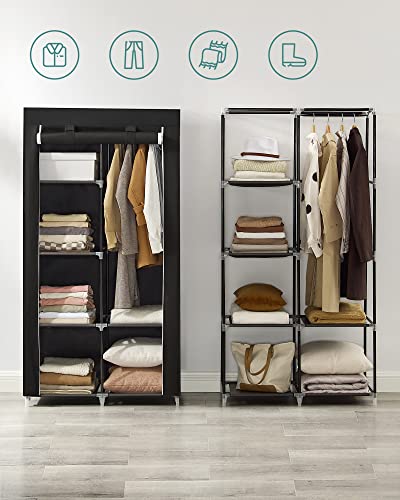 Songmics 34-Inch Closet Organizer And 51-Inch Closet Organizer Bundle, Pair Of Portable Closets With Shelves And Hanging Rods, Easy To Assemble, Black Uryg84Bk And Uryg93Bk #TOP3