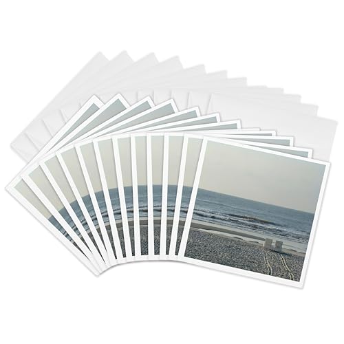 Cartes de vœux imprimées 3dRose thème plage | Finition premium 15x15cm