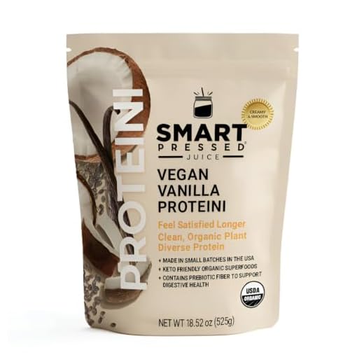SMART Pressed Juice Vegan Vanilla Proteini | Organic Protein Powder | Clean Lean Plant Based Protein Shake | Best Detox Smoothie with No Added Fillers | Made in The USA | 20 Servings