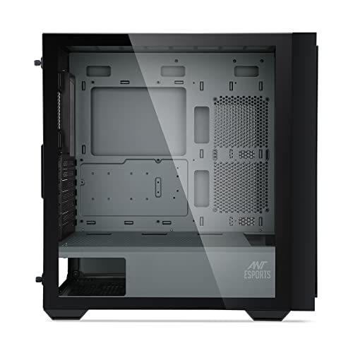Image of Ant Esports 690 Air Mid- Tower Computer Case /Gaming Cabinet - Black /Grey | Supports E-ATX, ATX, Micro-ATX, Mini-ITX | Pre-Installed 3 x 120mm ARGB Fans in Front