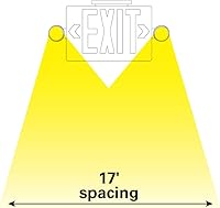 Vista 3 de Sure-Lites APC7R All-Pro - Unidad combinada, señal de salida LED integrada con luces duales, color blanco con letras rojas